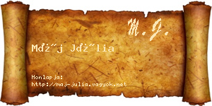 Máj Júlia névjegykártya